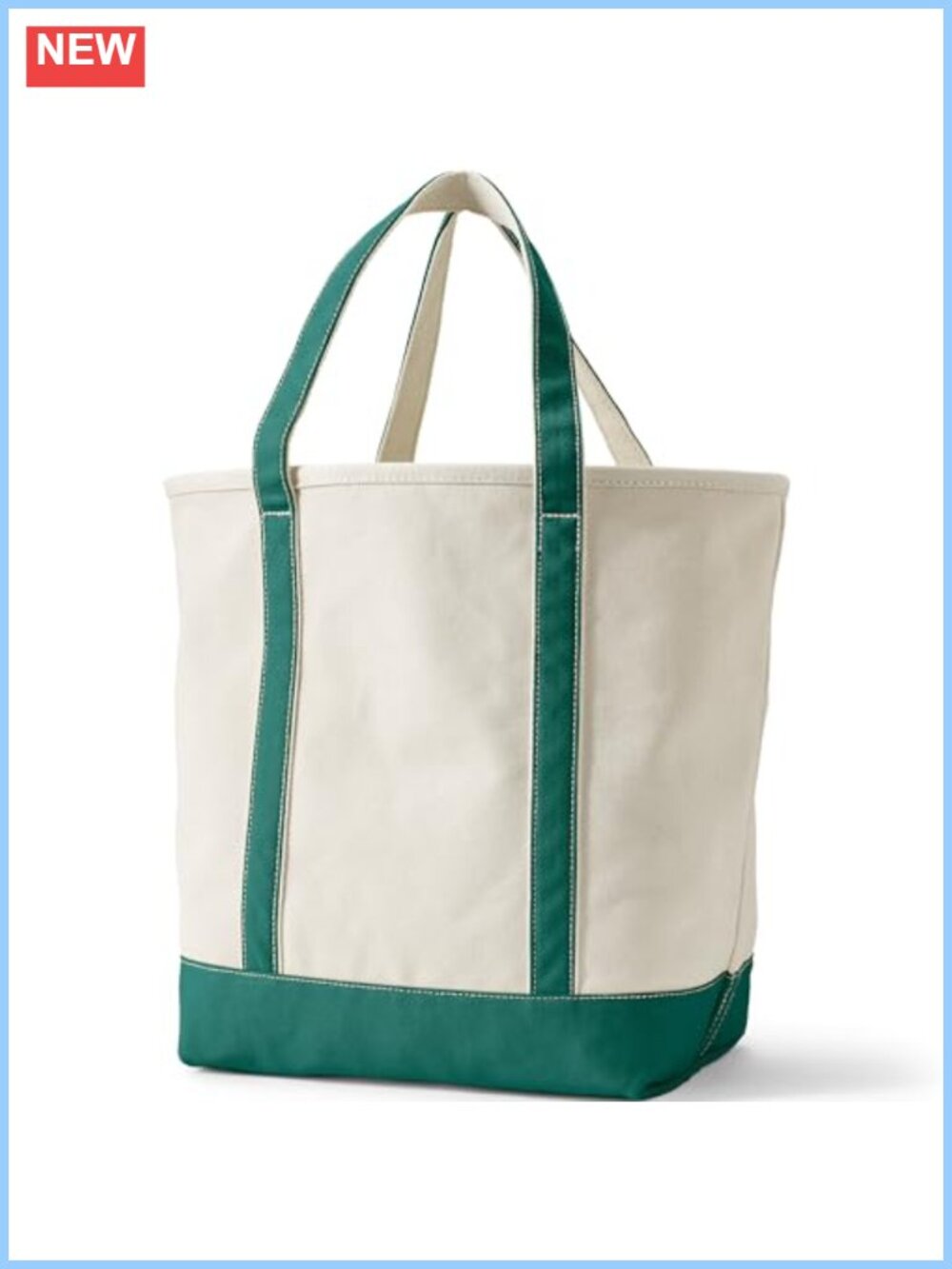 Lands' End Canvas Tote - 100% Cotton, Structured Base, 5 Pockets, Laptop - Picture 3 of 5